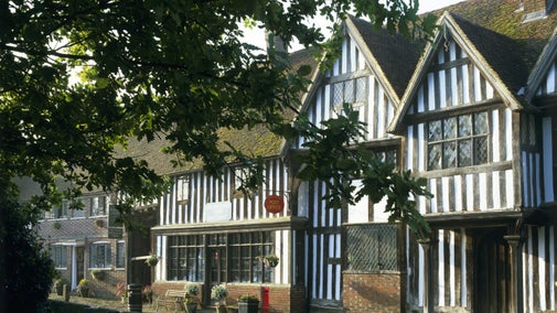 Part of Chiddingstone Village in Kent showing the Post Office and general store